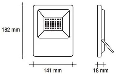 Vivida led floodlight 30w 4000k ip65 grey