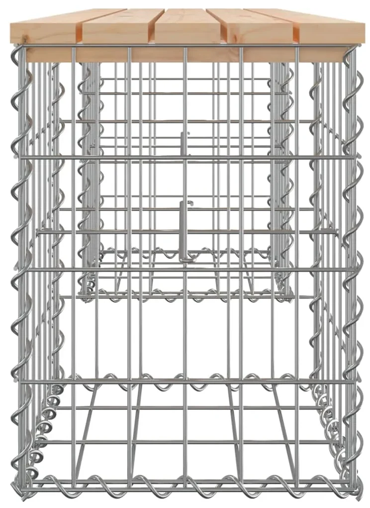 Panca giardino design gabbione 103x31x42 cm legno massello pino
