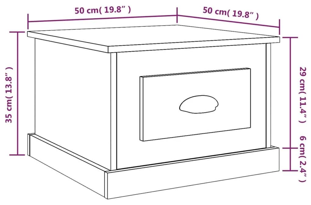Tavolino da Salotto Rovere Marrone 50x50x35 cm in Multistrato