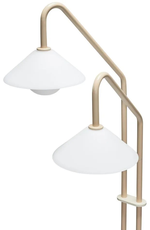Lampada da terra beige con paralume in vetro (altezza 165 cm) Come - Hübsch