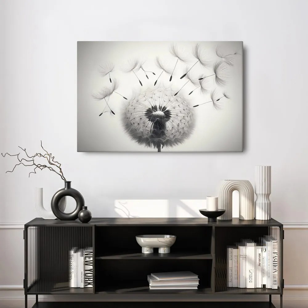Quadro su tela – Soffione bianco e nero