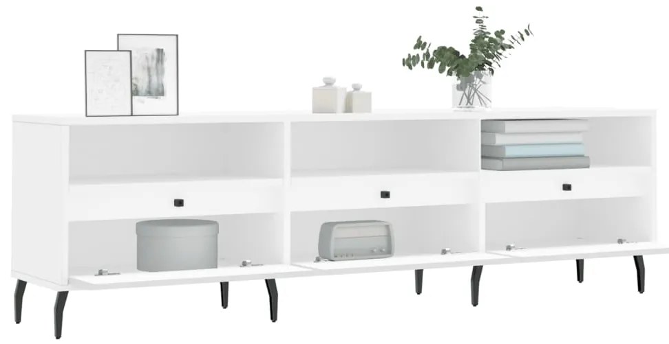 Mobile porta tv bianco 150x30x44,5 cm in legno multistrato