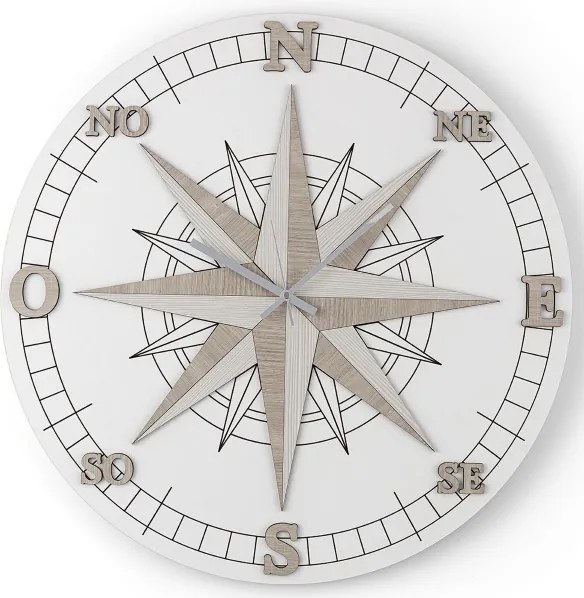 Orologio da parete legno laminato rotondo D30 cm ROSA DEI VENTI BRC