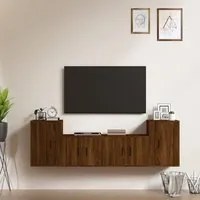 Set Mobili Porta TV 4 pz Rovere Marrone in Legno Multistratocod mxl 76809