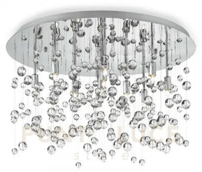 Neve lampadario da soffitto cromo 8 luci attacco e14 40,5cm in meta...