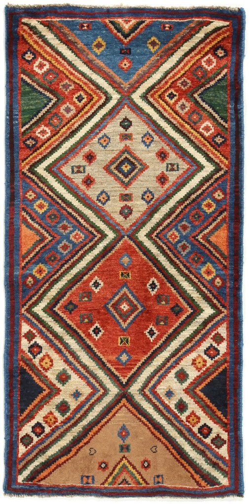 Gabbeh Tappeto 70x150 (Iran) Annodato A Mano
