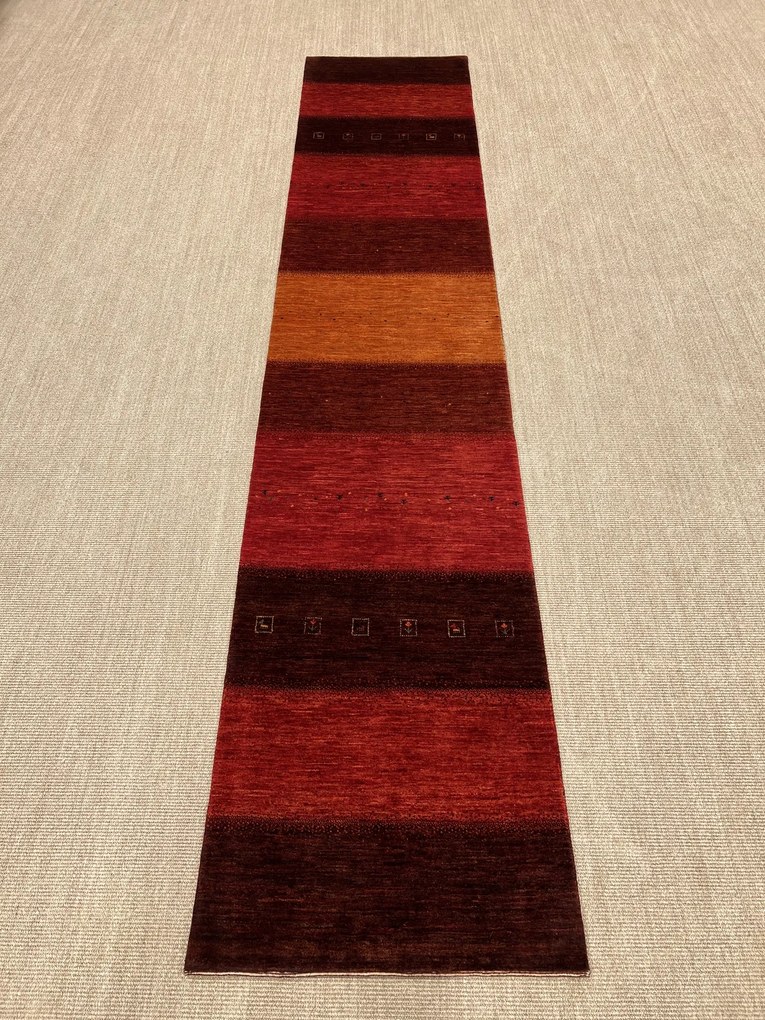 Loribaft Tappeto persiano 400 x 80 Rosso (Iran) Annodato A Mano