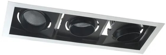 Incasso led apollo nero in alluminio 3x30w 8700lm 4000k orientabile...