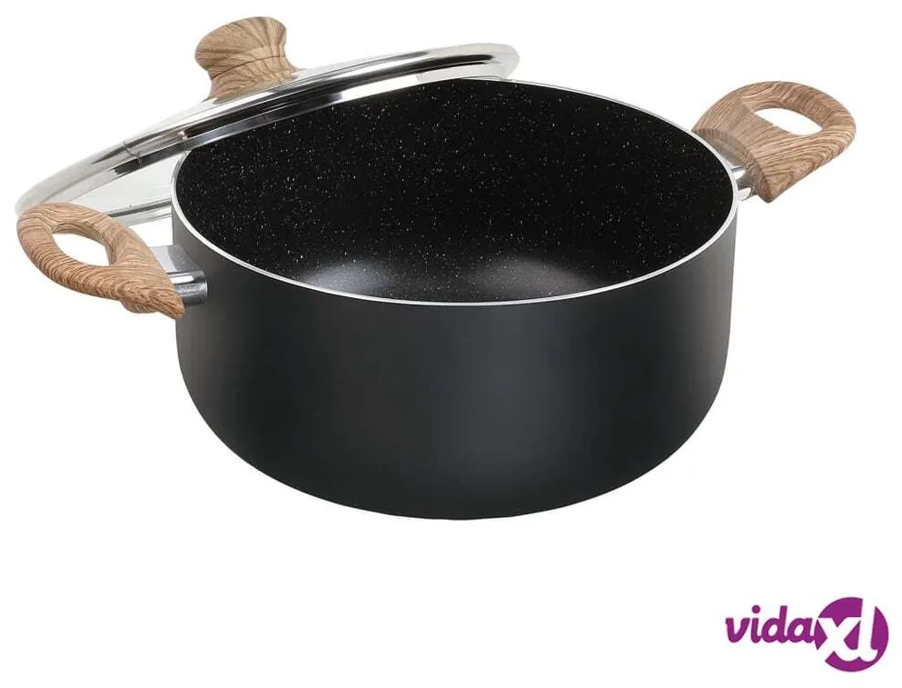 Livoo Casseruola con Effetto Legno e Pietra 24 cm 4 L Alluminio