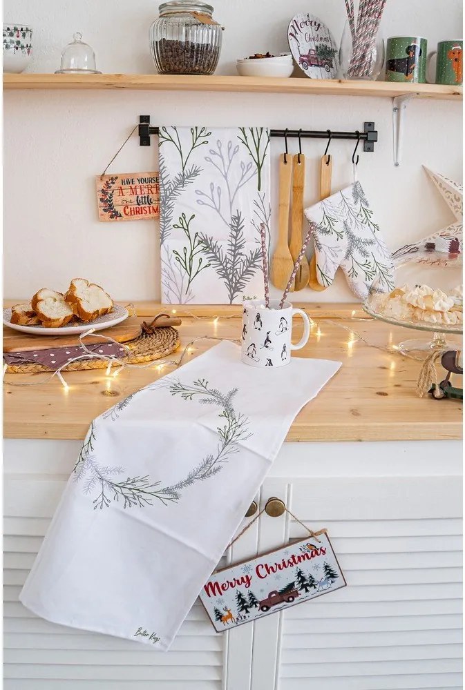 Set di 2 asciugamani in cotone 50x70 cm Christmas Twigs - Butter Kings