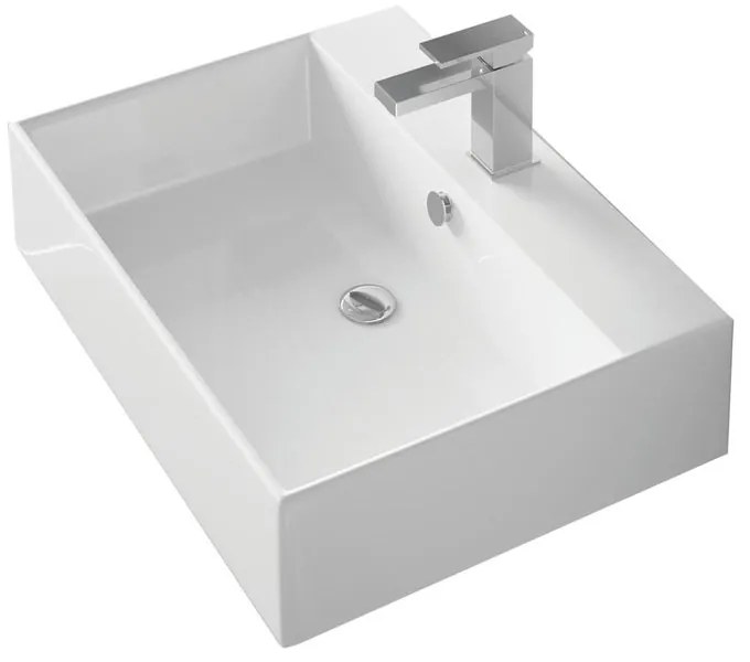 Lavabo da appoggio Eklettica rettangolare in ceramica bianco