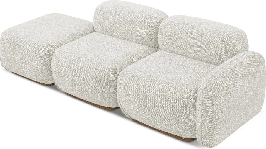 Chaise lounge componibile color crema (con penisola a destra) Ailani – Makamii