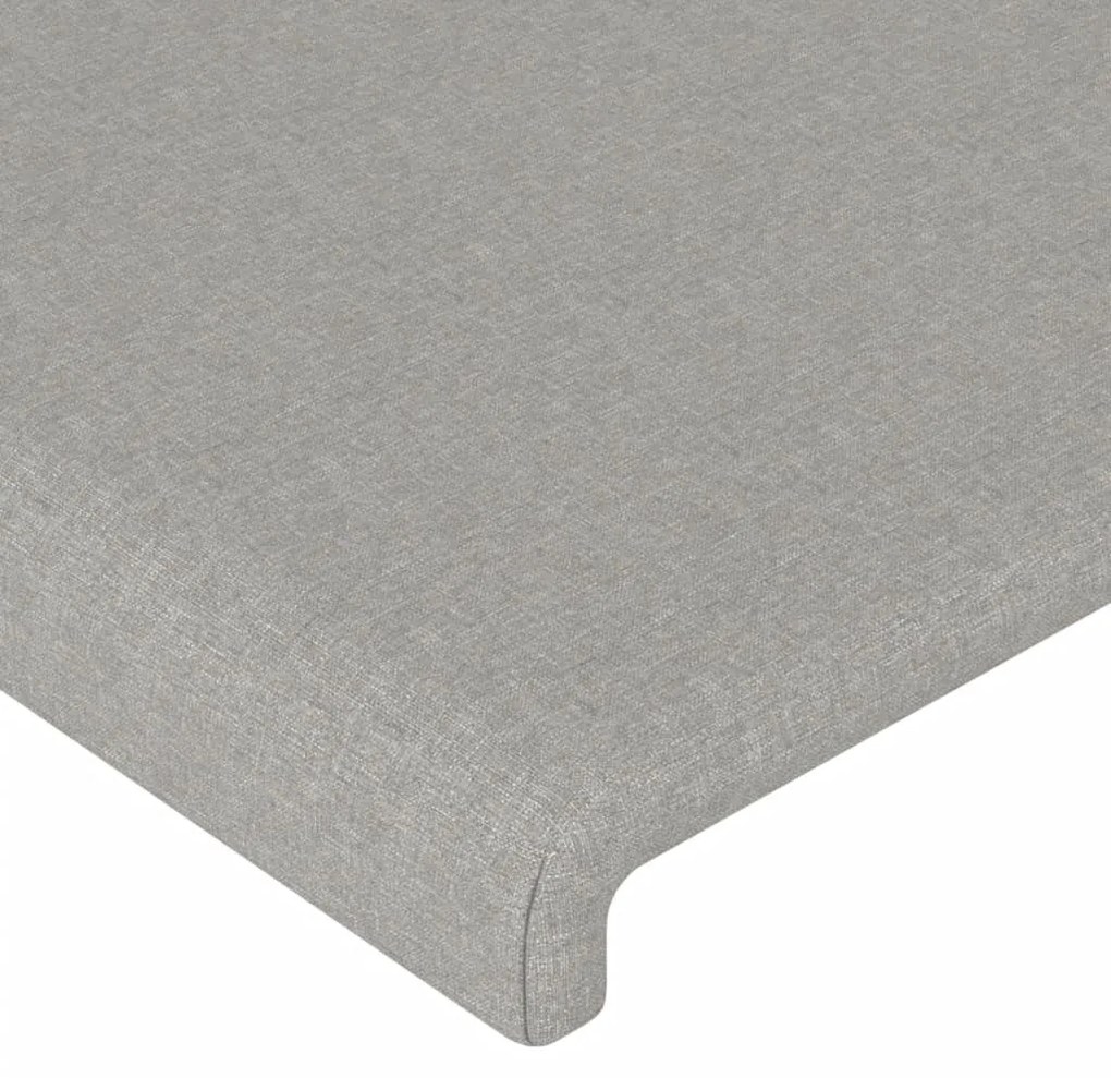 Testiera a led grigio chiaro 103x16x118/128 cm in tessuto