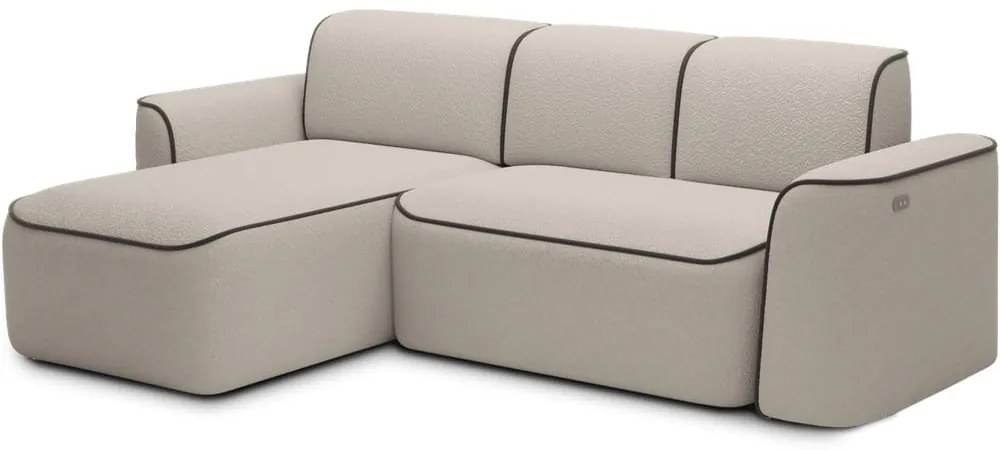 Divano angolare beige (con penisola a sinistra/con chaise lounge) e rivestimento in bouclé Ume – ELTAP