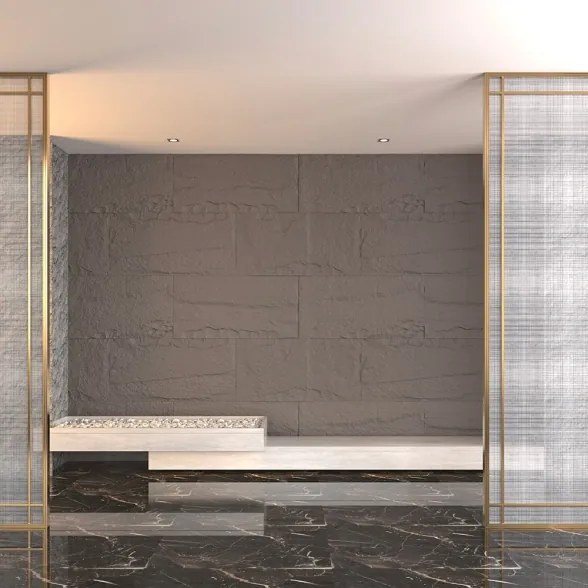 Pannello decorativo effetto roccia pietra 3D set 10 pz 7,2 mt2 rivestimento murale in PU 120 x 60 x 3 Grigio Vulcano