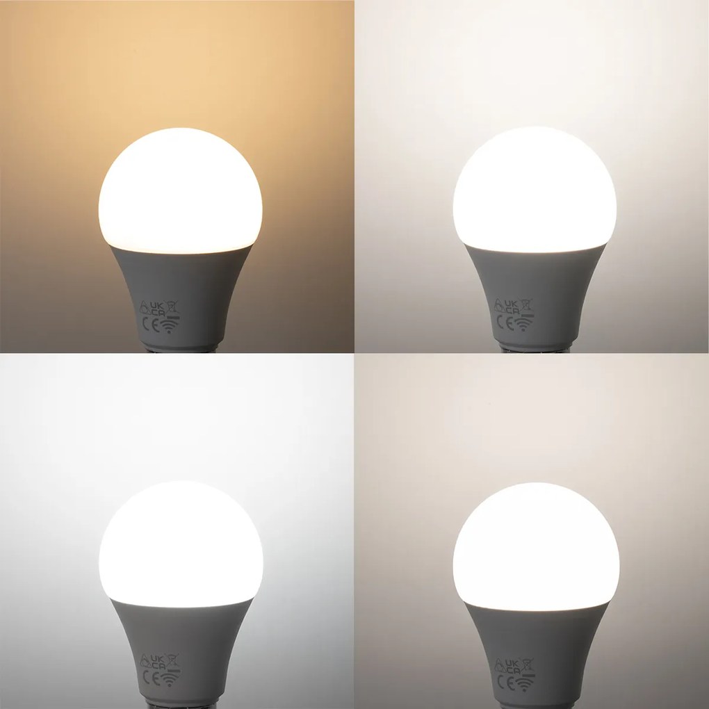 Set di 5 Lampadine LED Smart E27 A60 Opaco RGBW 9W 806lm 2700-6500K