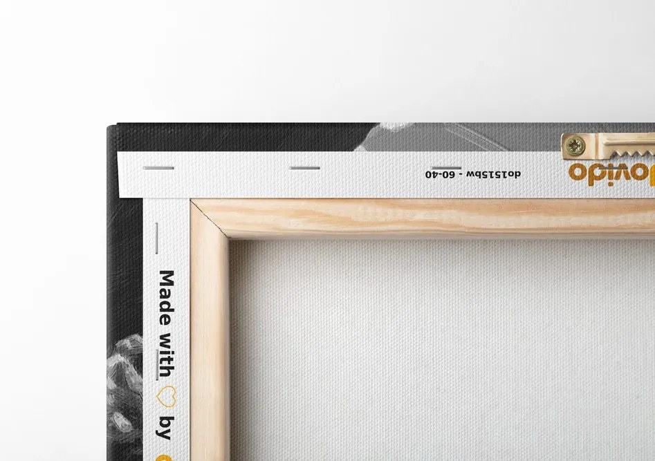 Quadro su tela – Nave vichinga di legno in bianco e nero
