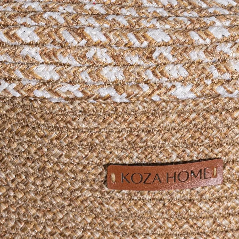 Scatola con coperchio beige in tessuto 36x45x50 cm – Mioli Decor