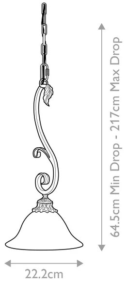 Feiss FE-SONOMAVALLEY-P - Lampadario a sospensione con catena SONOMA VALLEY 1xE27/60W/230V