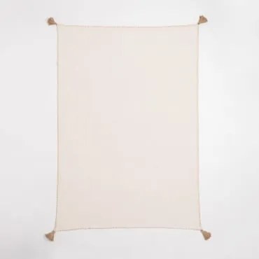 Coperta Scozzese In Cotone Paraiba Gardenia Bianco - Beige Lino - Sklum