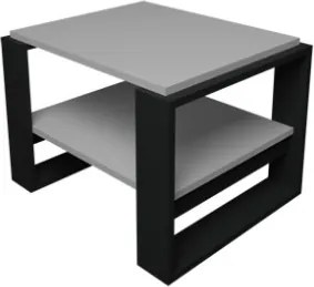 Tavolino Basso Da Salotto Stile Moderno 63x54x45 Axel Bianco E Antracite