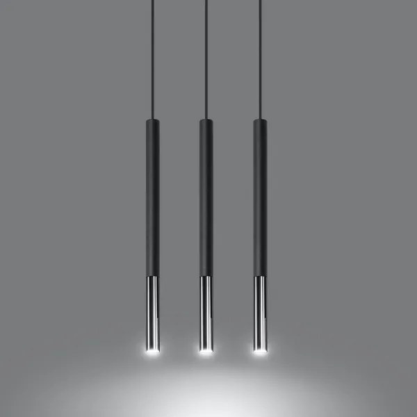 Sollux SL.0886 - Lampadario a sospensione con filo MOSAIC 3xG9/12W/230V nero/cromo