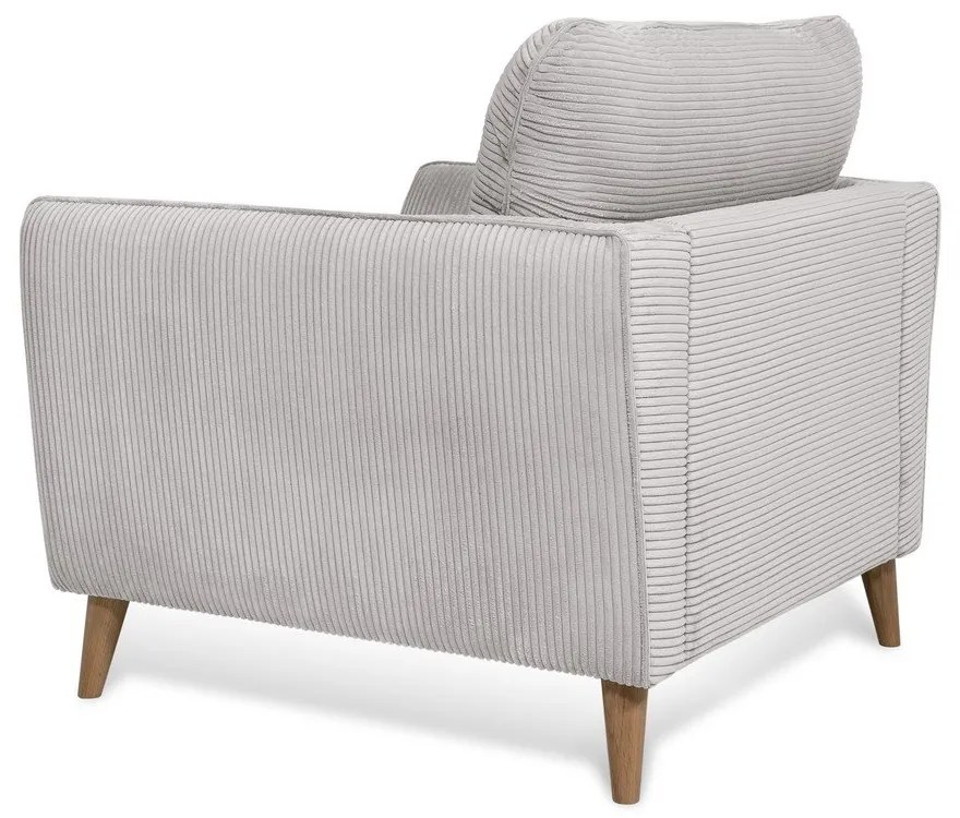 Poltrona in velluto a coste grigio chiaro Paris - Scandic