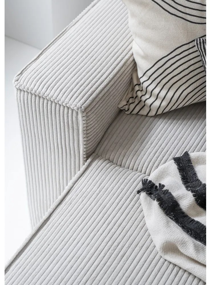 Divano letto angolare in velluto a coste bianco Brave Dave - Miuform