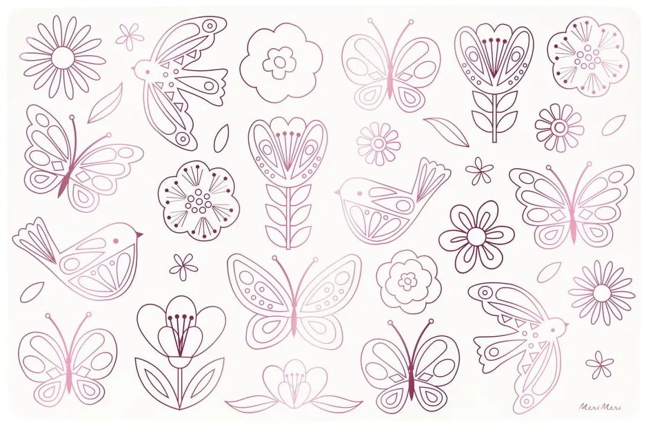 Tovagliette di carta in set da 8 pezzi 28x42,5 cm Butterflies & Flowers - Meri Meri