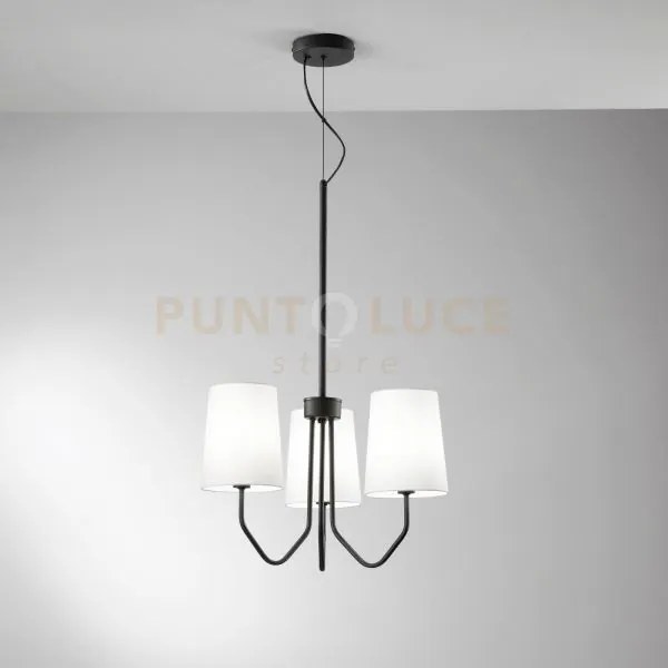 Lampadario a sospensione sally nera 3 luci attacco e14 50x150cm in ...
