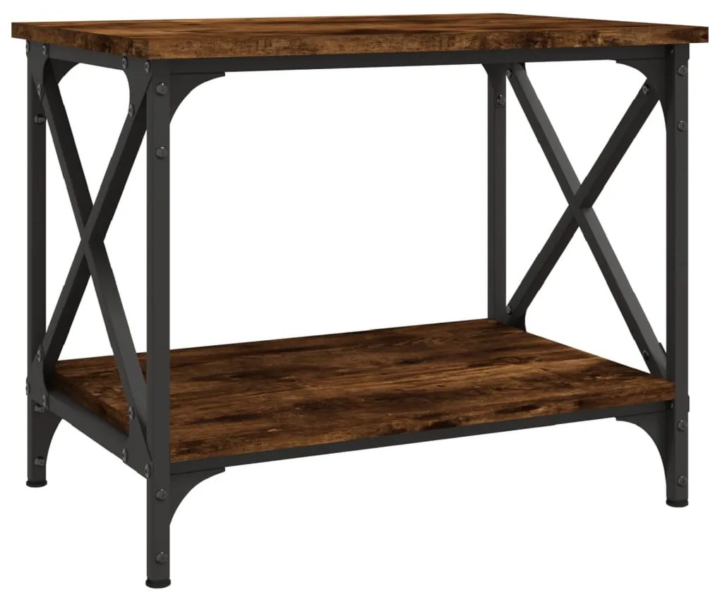 Tavolino rovere marrone 55x38x45 cm in legno multistrato