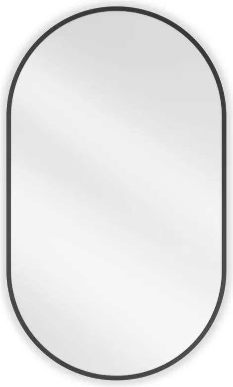Mexen Loft specchio da bagno ovale 85 x 50 cm, cornice nera - 9851-085-050-000-70