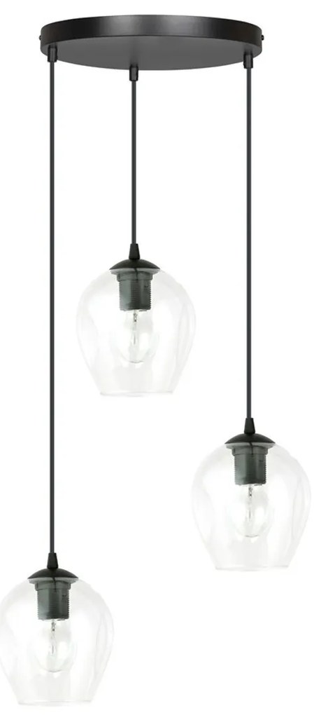 Lampadario a Sospensione in Acciaio e Vetro ISTAR 3 BL PREMIUM 3xE27