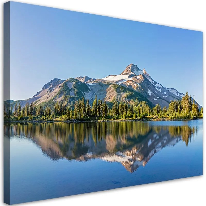 Quadro su tela, Paesaggio del lago di foresta  Dimensioni Tappeti 120x80