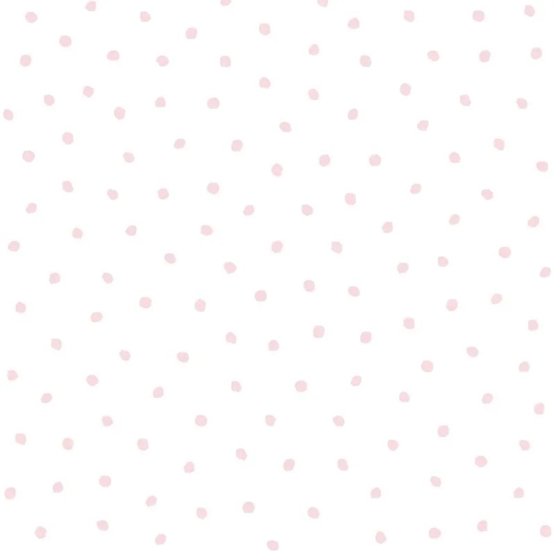Carta da parati Precious Piccoli Pois rosa e bianco, 53 cm x 10.05 m