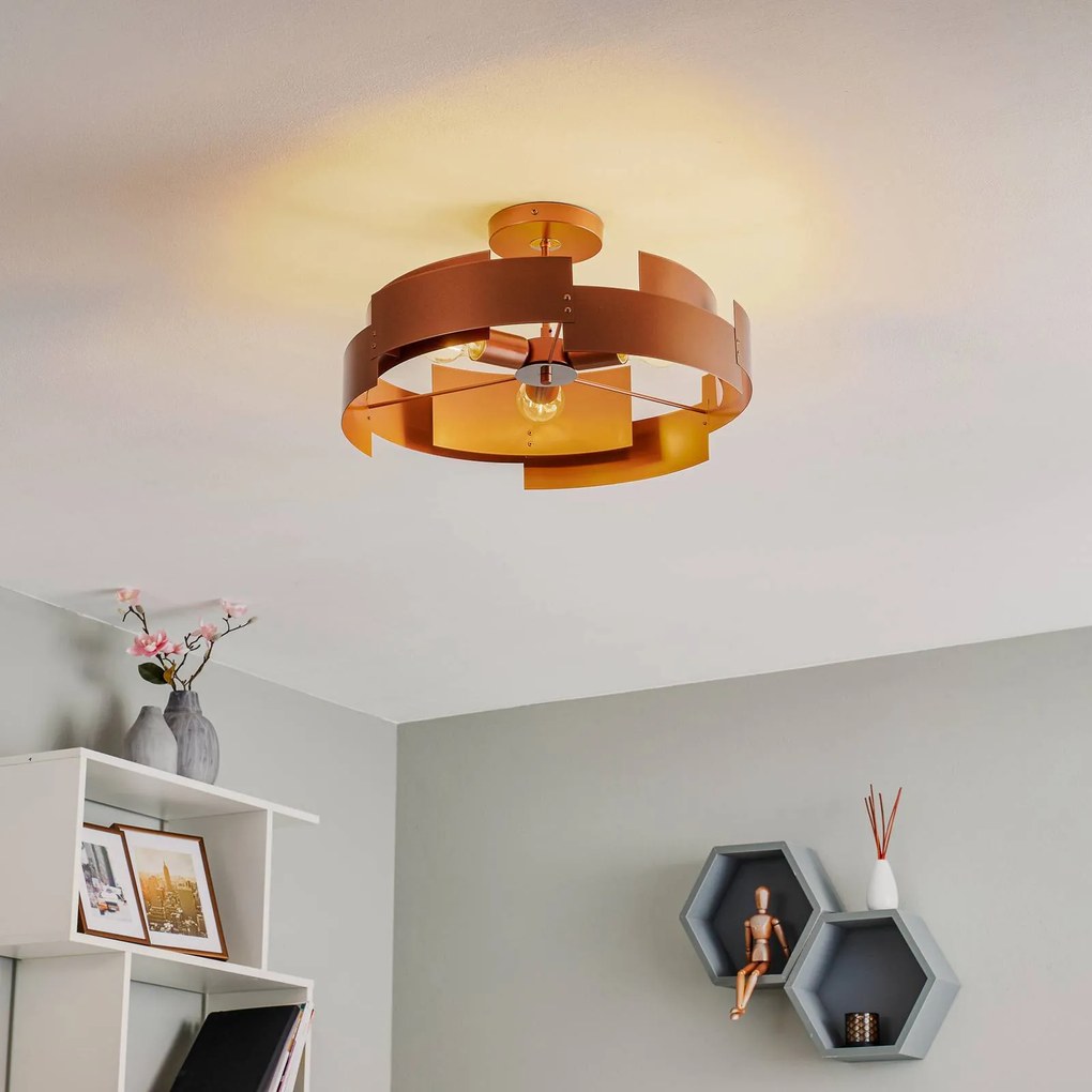 Plafoniera soffitto Tori Euluna, dimmerabile, Rame, Soggiorno / Sala da pranzo, Metallo, Moderno, Plafoniera