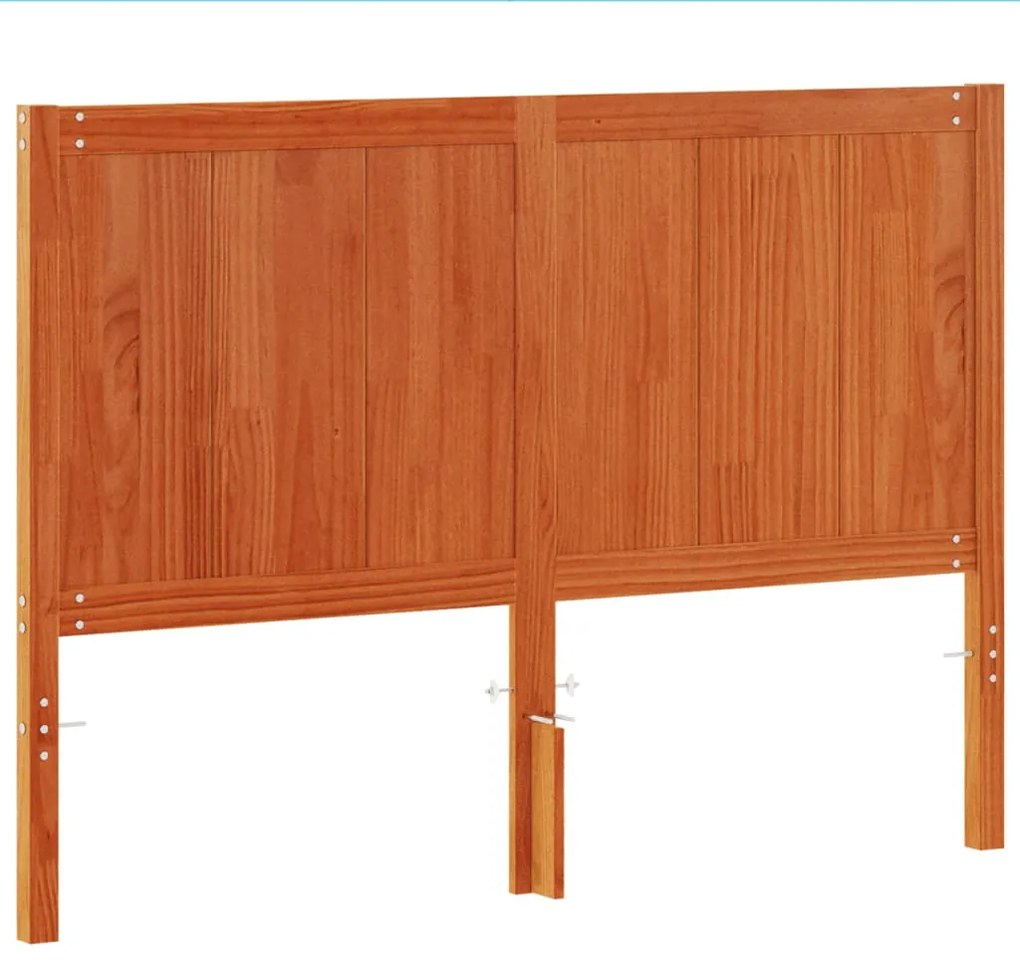 Testiera marrone cera 135 cm in legno massello di pino