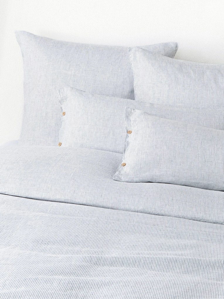 Copripiumino in lino lavato a righe sottili Rinna