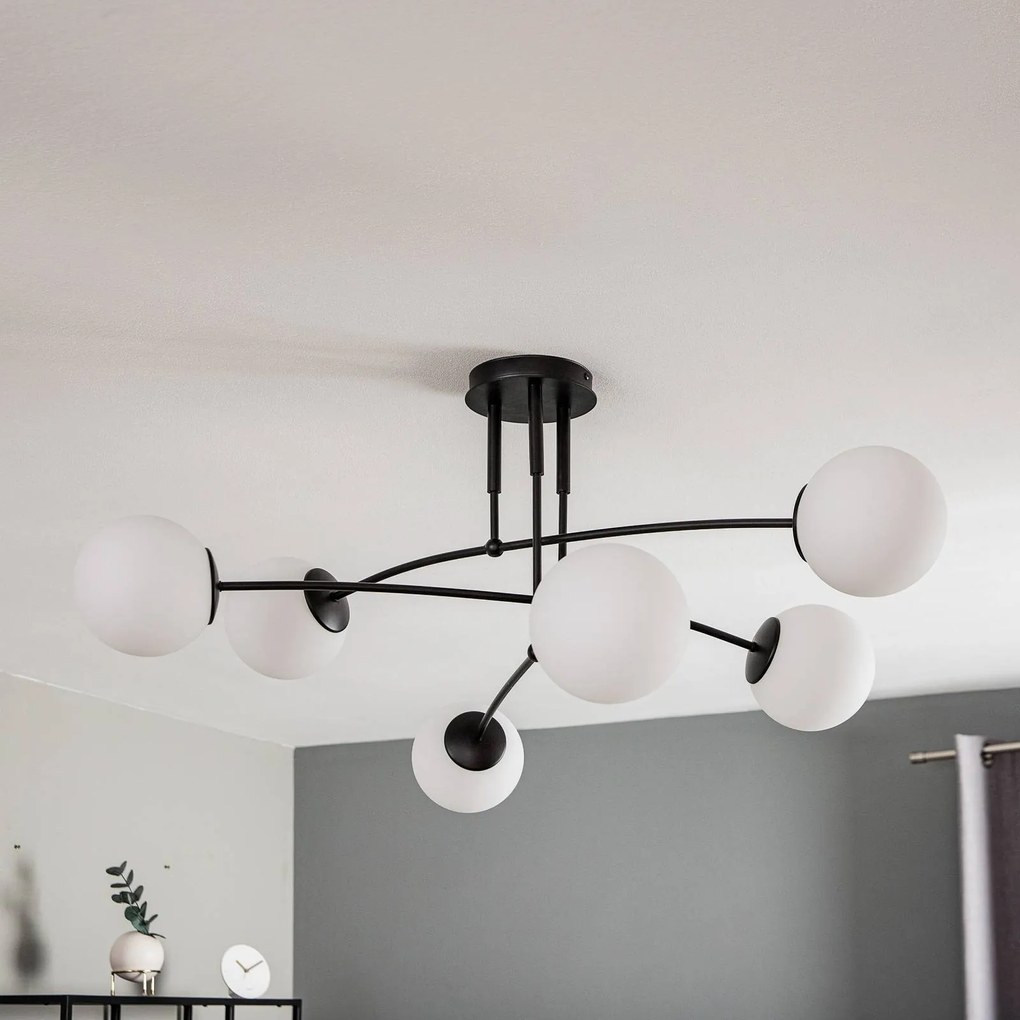 EMIBIG LIGHTING Plafoniere Pregos 6 in nero, 6 luci
