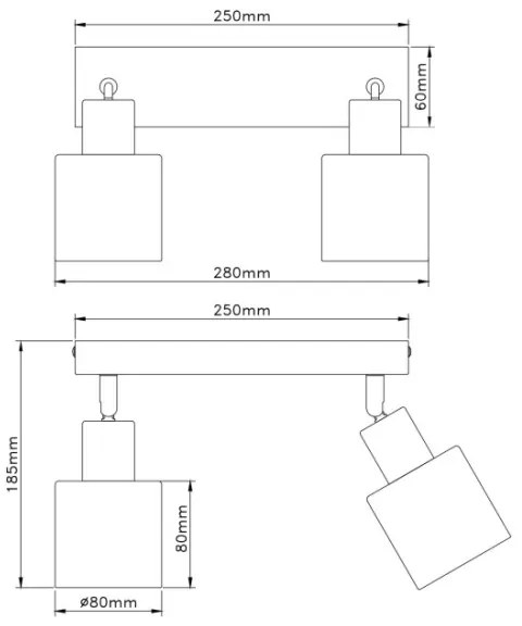 Globo 54114-2 - Faretto TRENT 2xE14/25W/230V