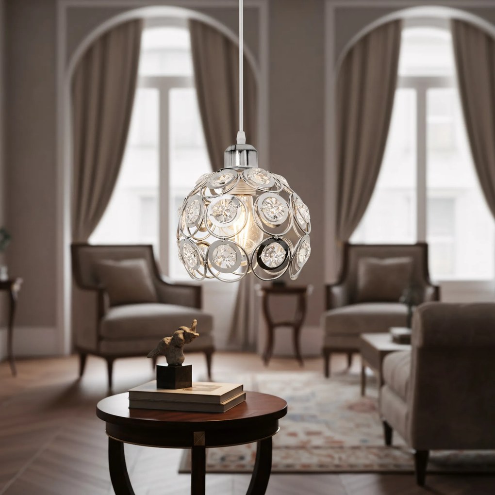 LAMPADA ELEGANTE DI SOFFITTO APP207 CRISTALLO LOFT ARGENTE