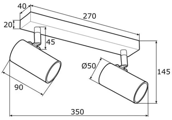 Argon 0891 - Faretto LED LAGOS 2xGU10/5W/230V nero/ottone