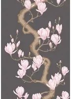 Cole & Son Carta da parati Magnolia Tree - Charcoal and Soft Pink