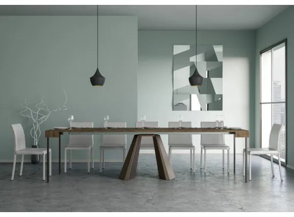 Consolle allungabile DIAMANTE 90x40/300 cm Noce telaio orso