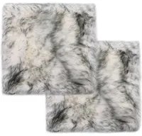 Cuscini Sedie 2pz Melange Grigio Scuro 40x40cm Pelle di Montone