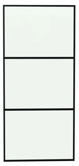 Anta per porta scorrevole 3V satinata, in alluminio nero L 96 x H 220 cm spessore 20 mm, apertura reversibile