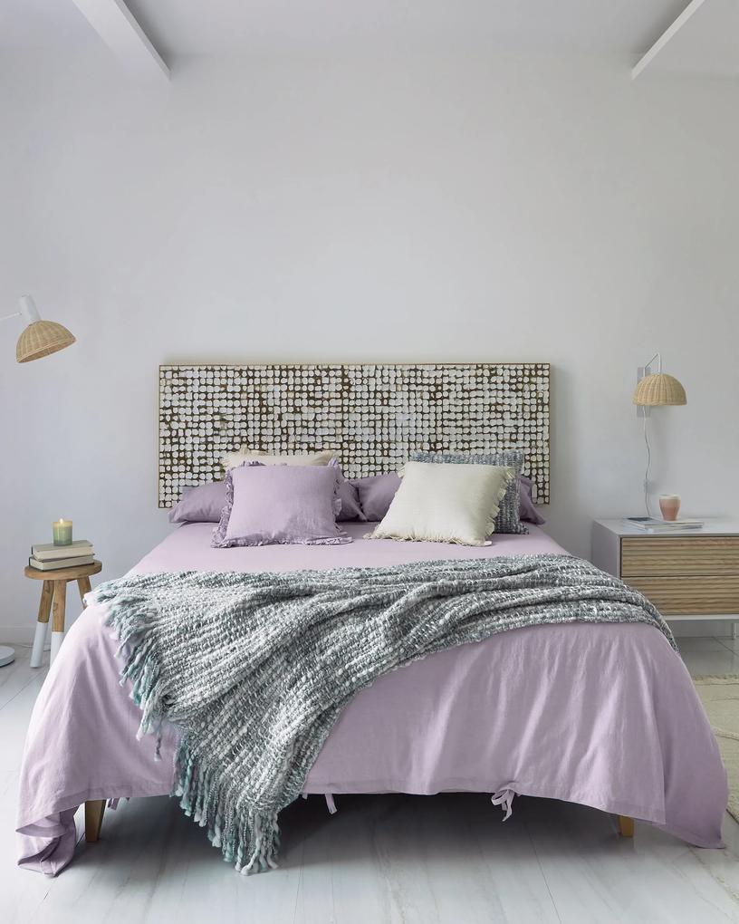 Kave Home - Fodera cuscino Nacha in cotone e lino rosa 45 x 45 cm