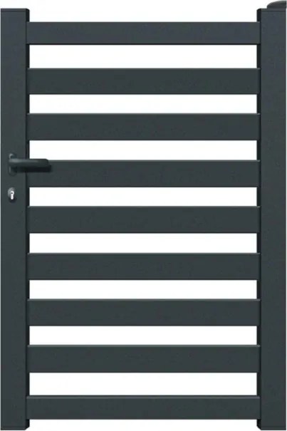 Cancelletto GARDENGATE Antas grigio in alluminio antracite H 150.6 x L 100 cm