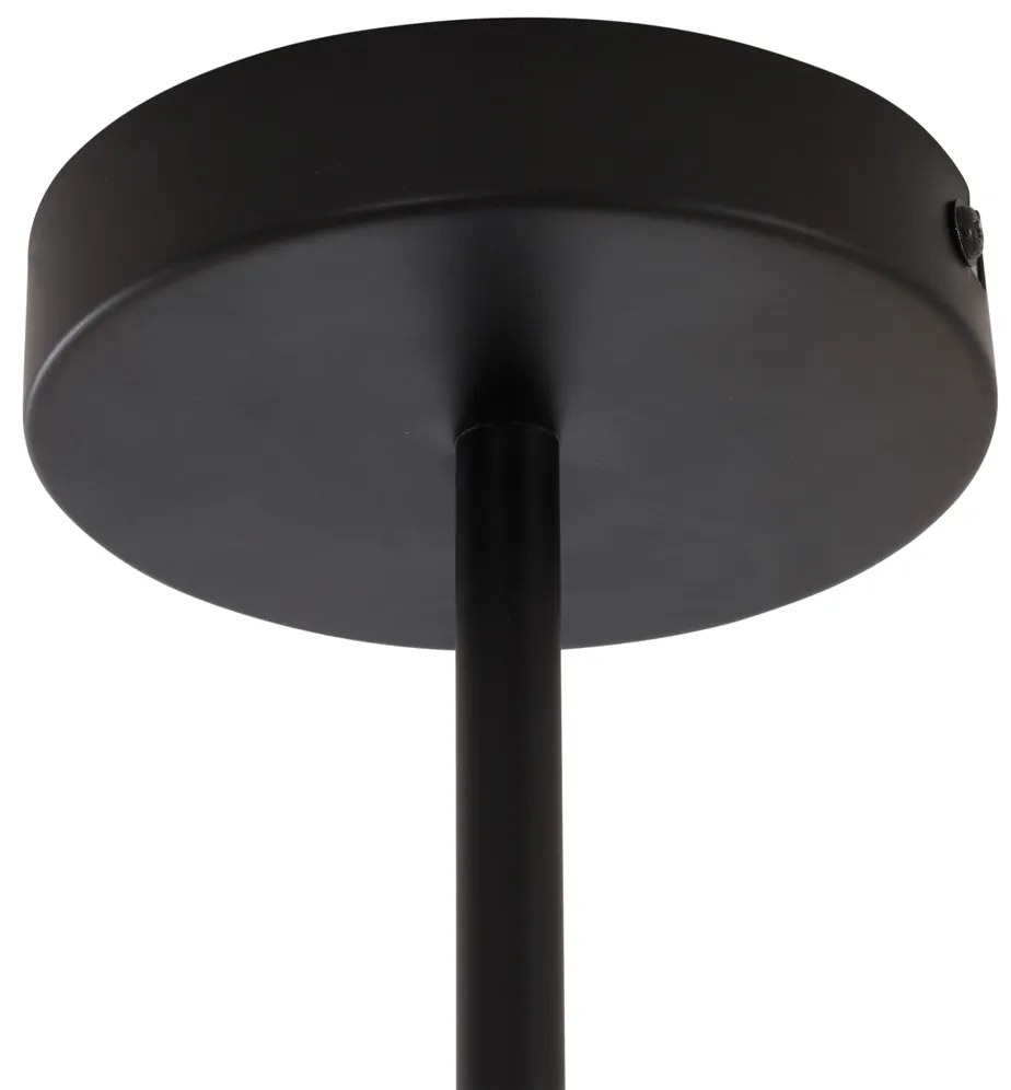 Plafoniera moderna nera con vetro fumé a 6 luci - Ryan