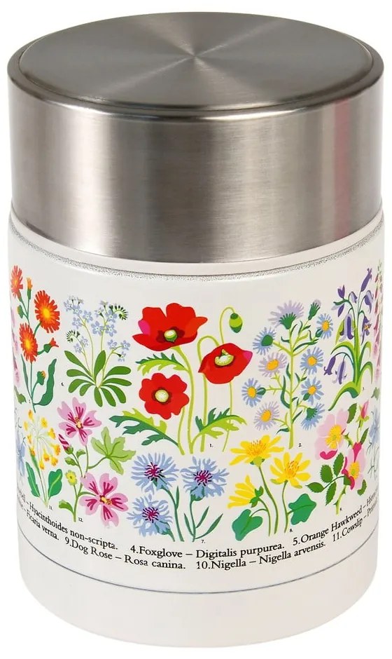 Borraccia termica color crema/argentata 450 ml Wild Flowers – Rex London